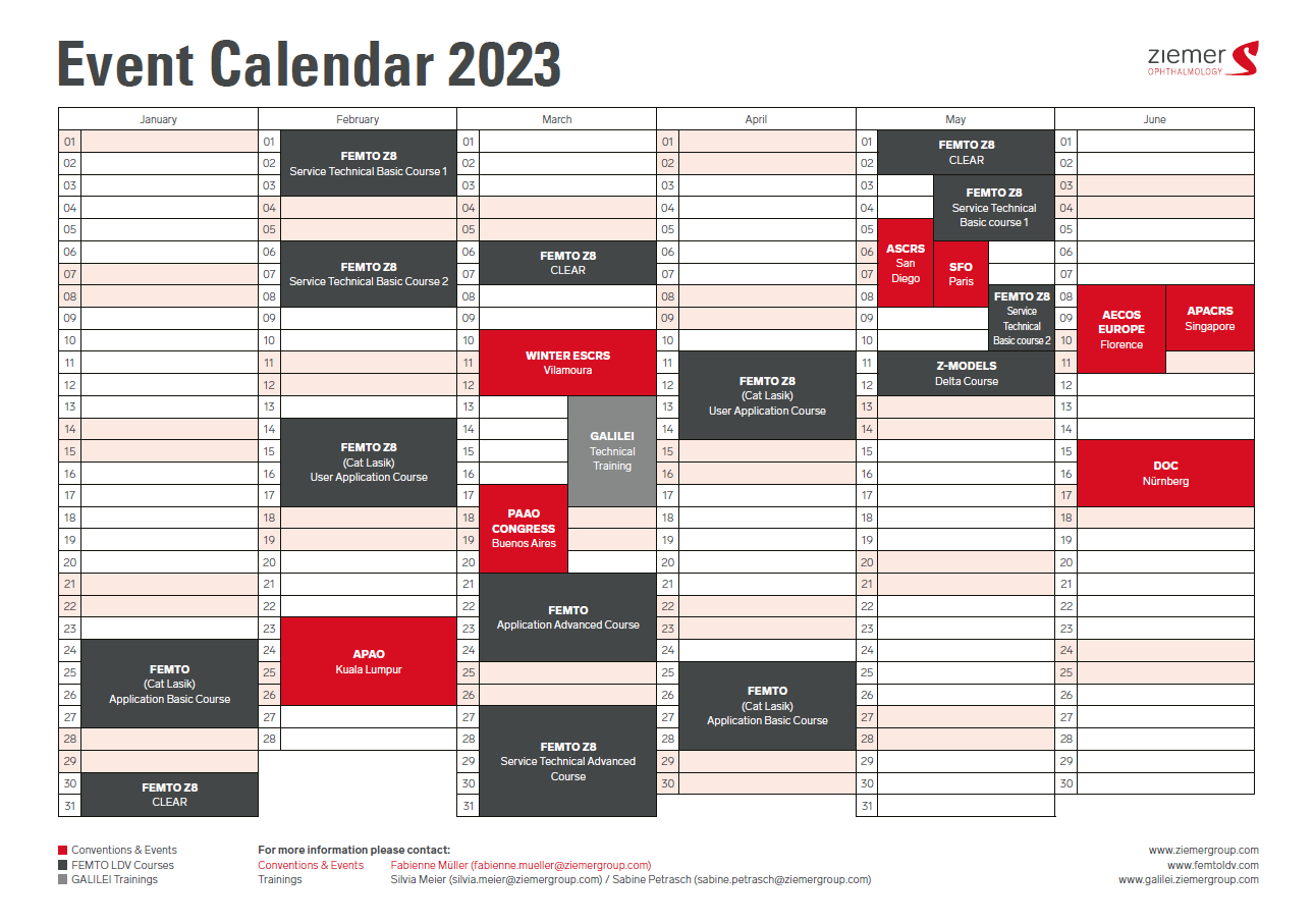 Find all Ziemer events in our Event calendar 2023
