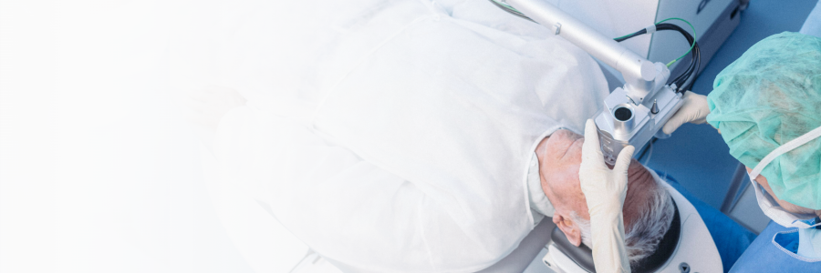 A patient under the handpiece